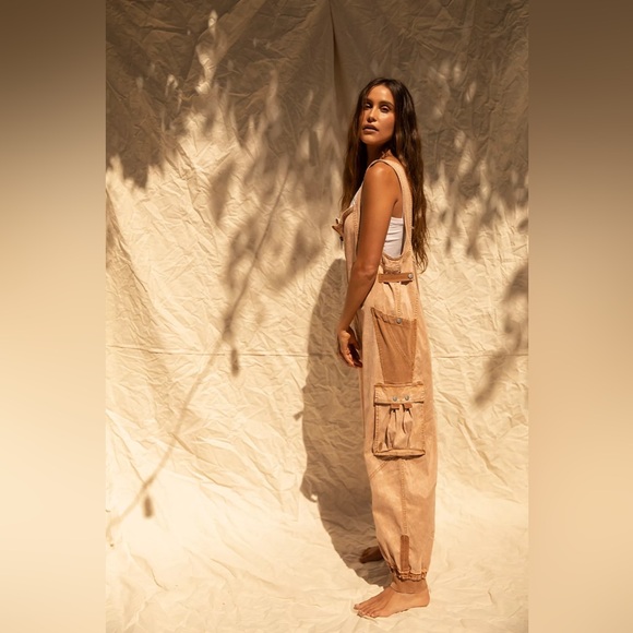 FP Movement by Free People Tan Utility Jumpsuit - Picture 5 of 6